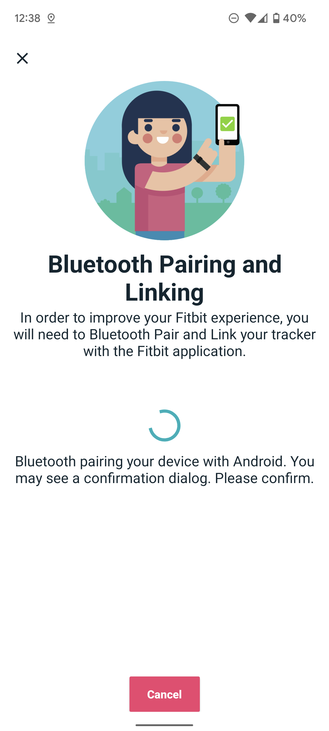 Pairing a Fitbit tracker with a new phone step 2