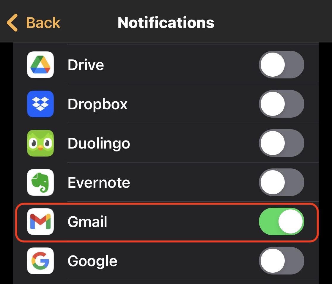 gmail on apple watch