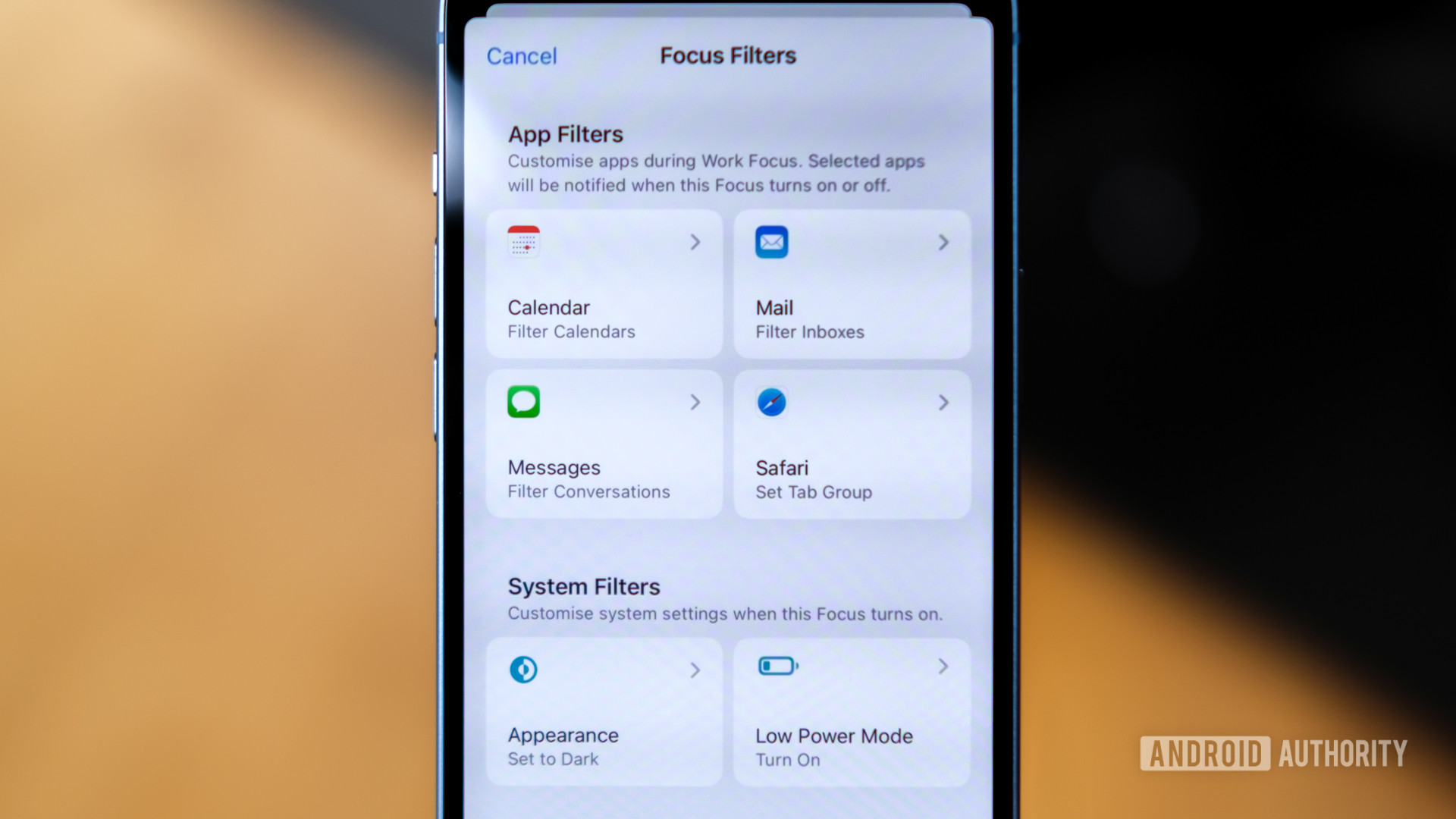 iOS Focus Filters