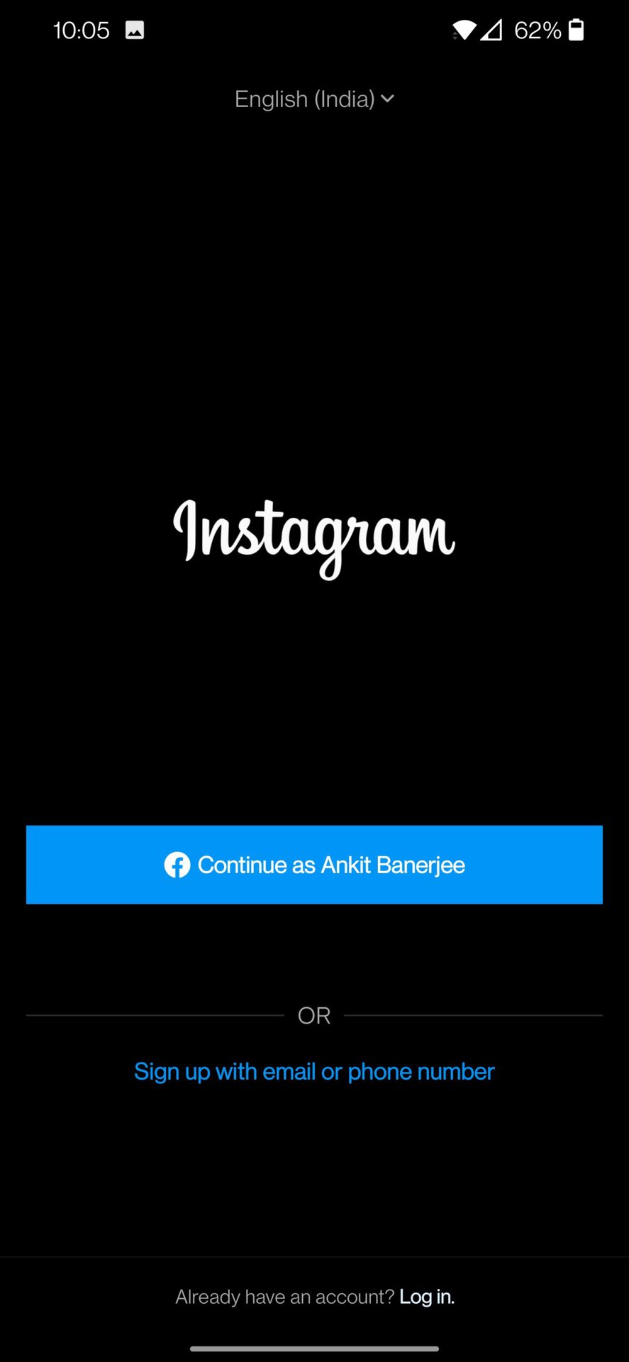 instagram mobile create account