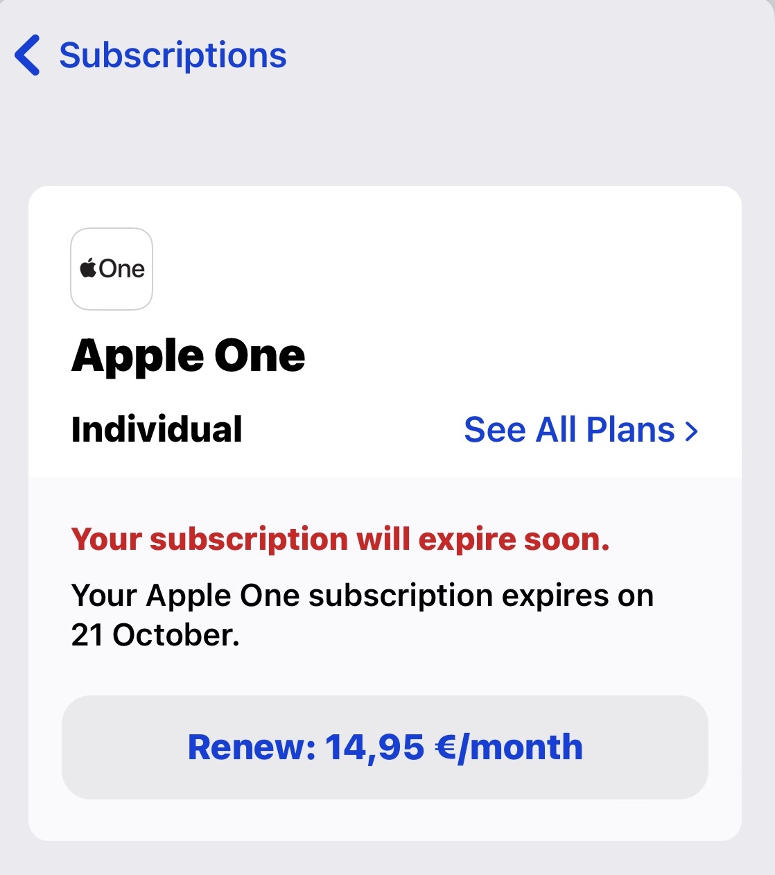 ios apple one subscription cancelled