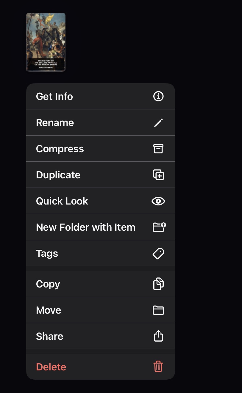 ios files app menu options downloaded files
