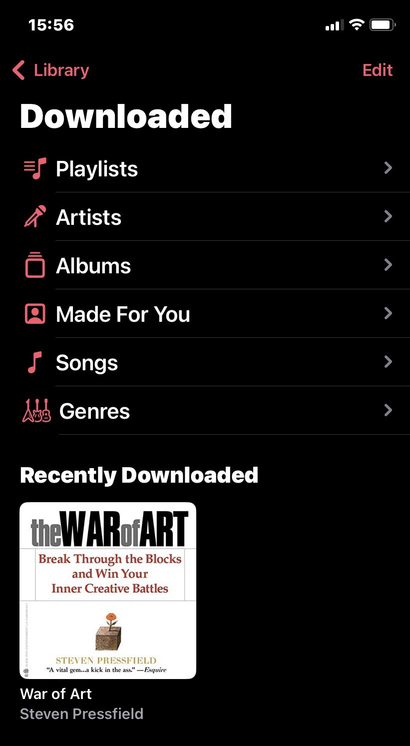 iOS Music app downloaded files