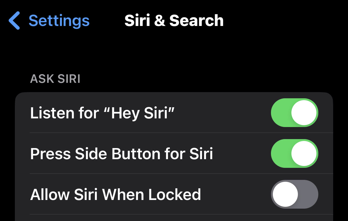 ios siri options