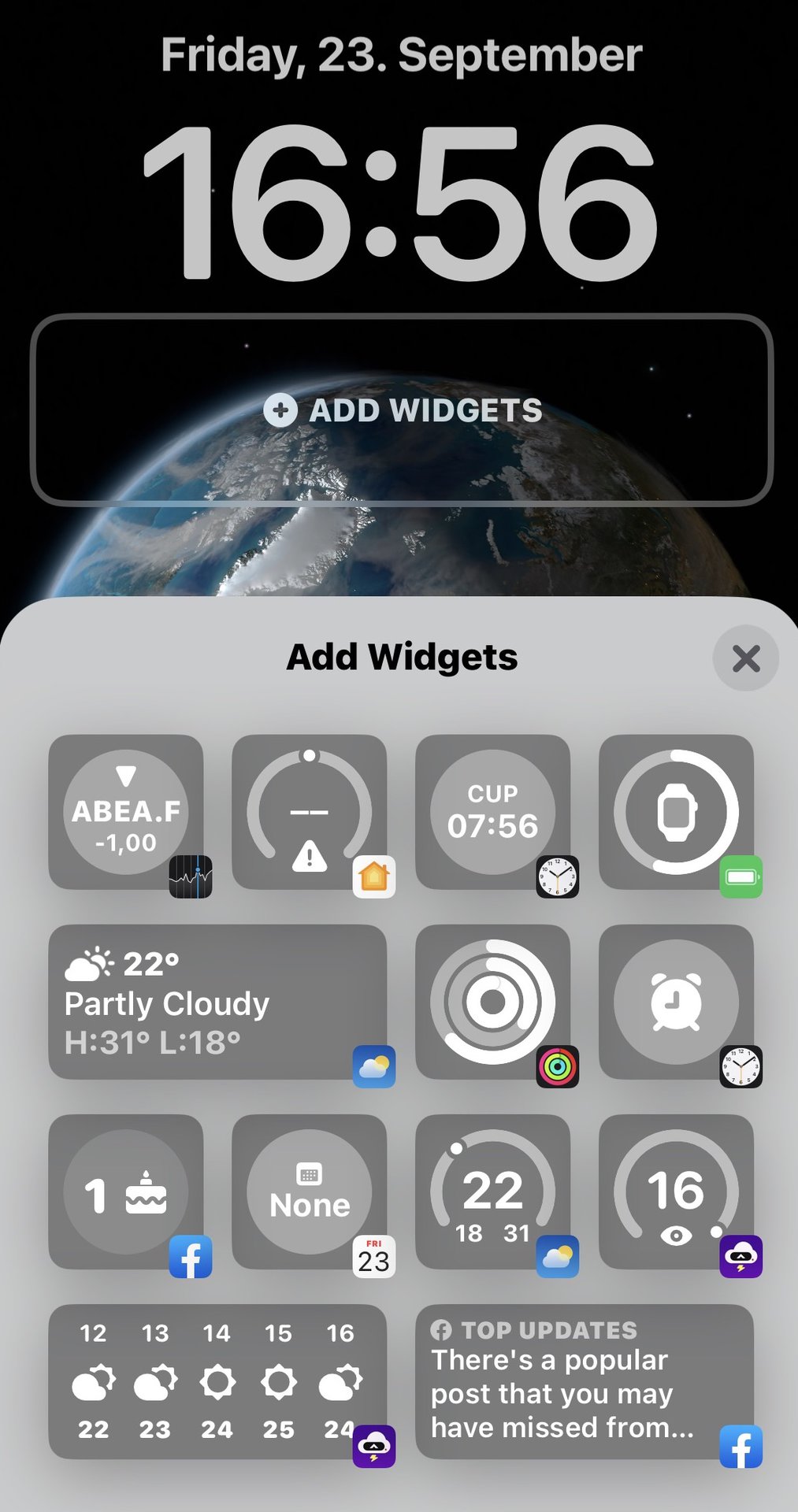 ios16 kilit ekranı widget seçimi
