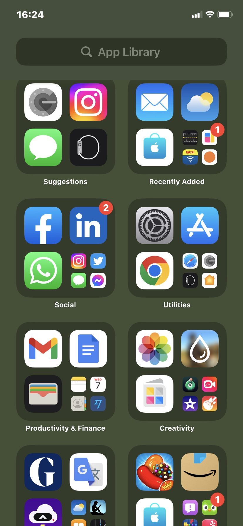 Downloaded App Library files for iPhone 11
