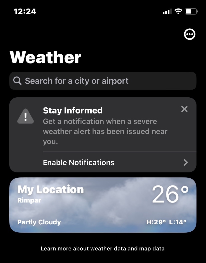 iphone weather enable notifications