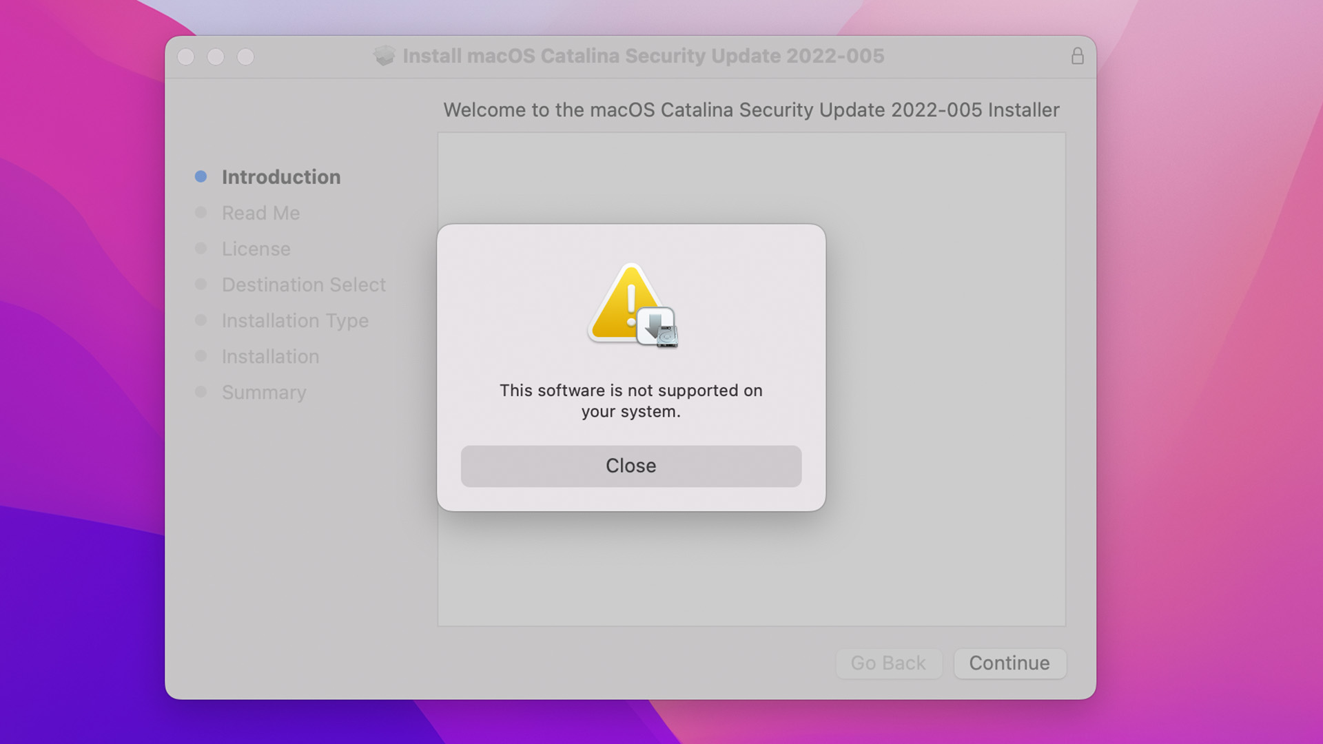 macOS software update