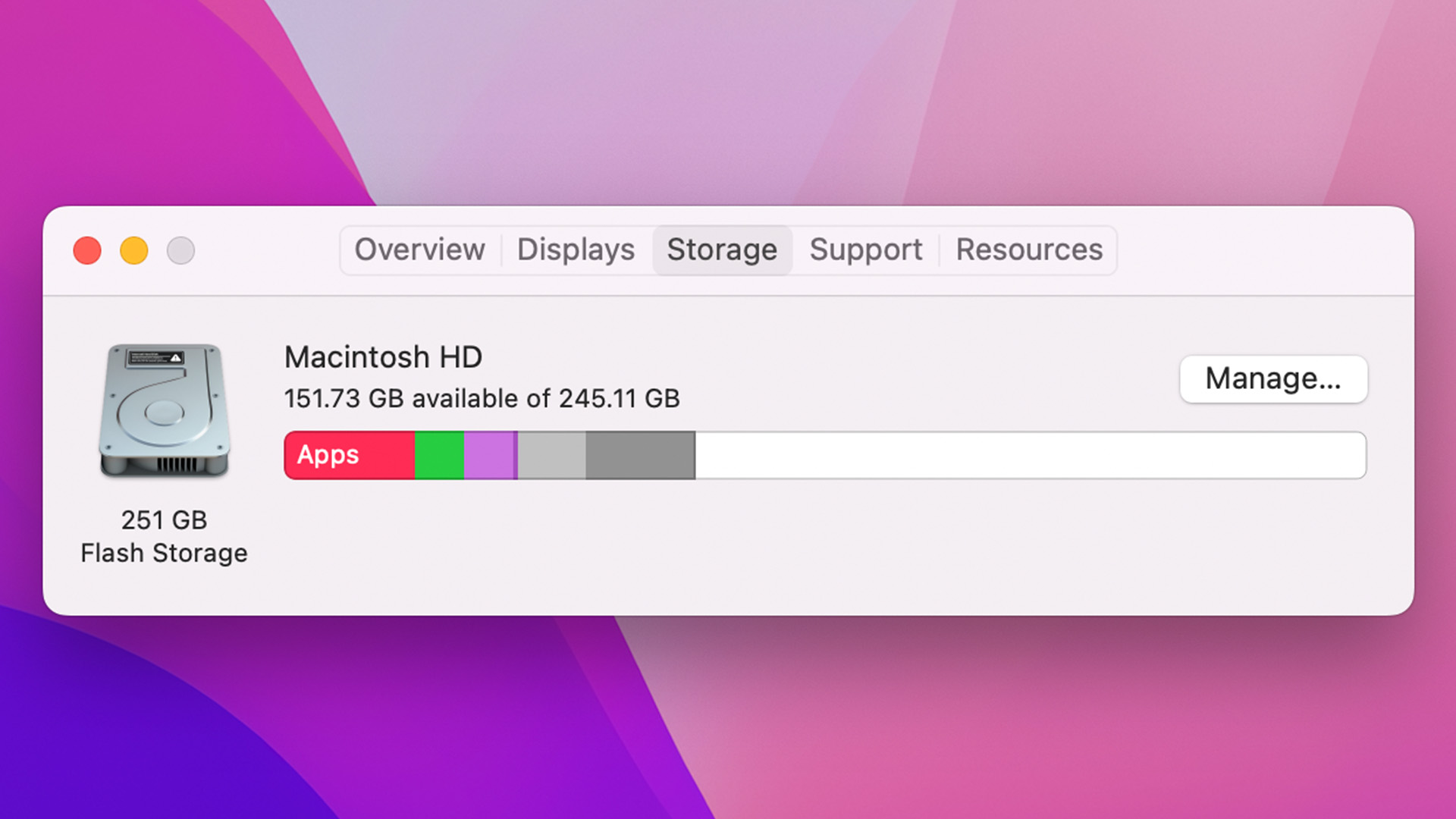 macOS storage space
