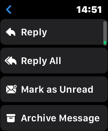 mail app apple watch email options