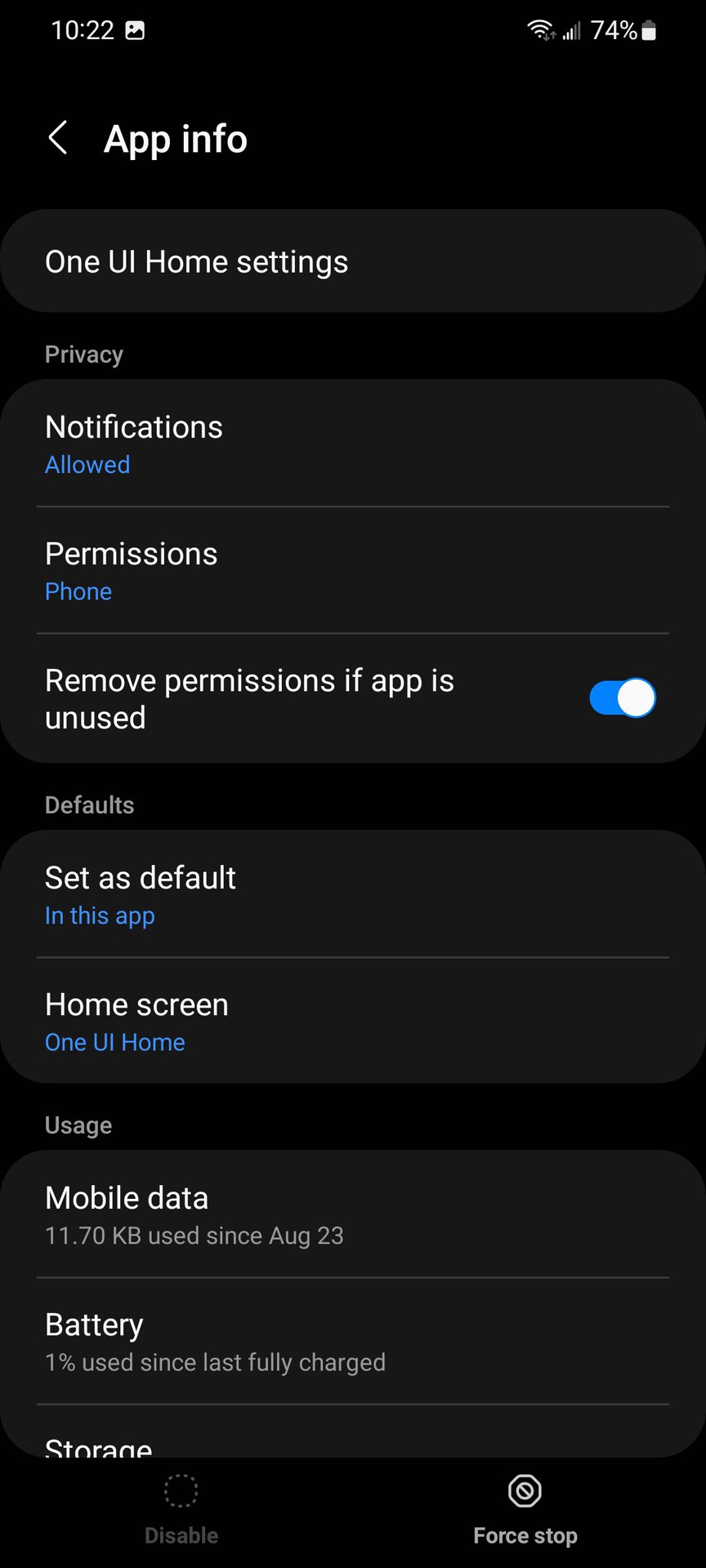 one ui home app settings