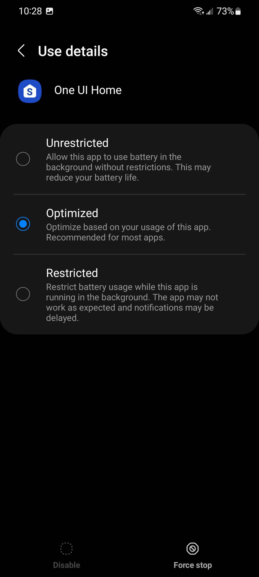 one ui home battery setting 2