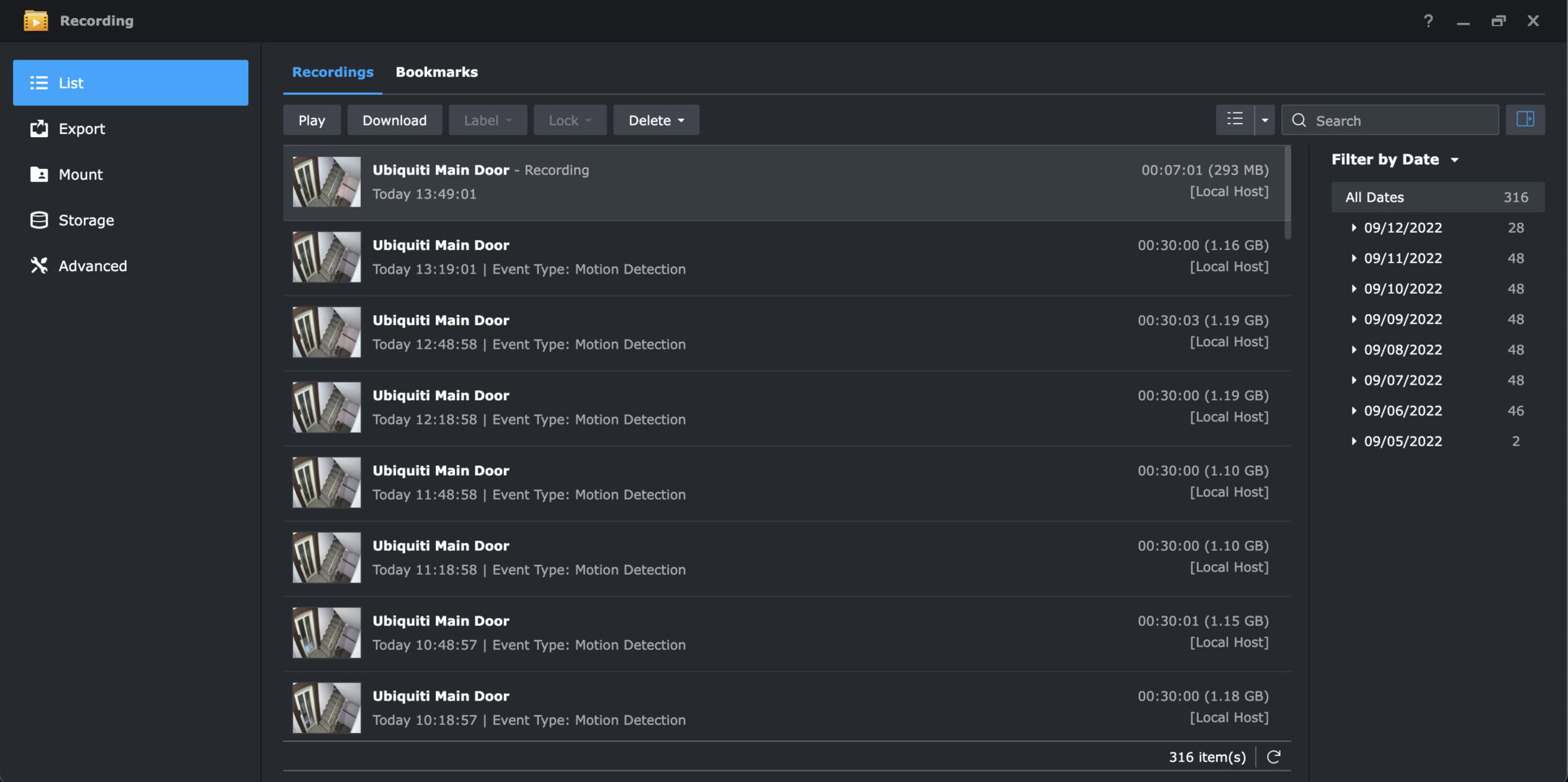 synology surveillance station recordings 1