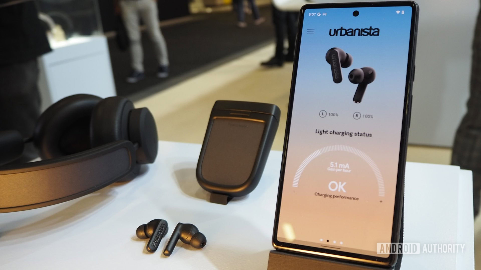 Urbanista Phoenix Solar Powered Wireless Earbuds – Hybrid Active Noise Cancelling, Bluetooth, 10mm Driver, Black