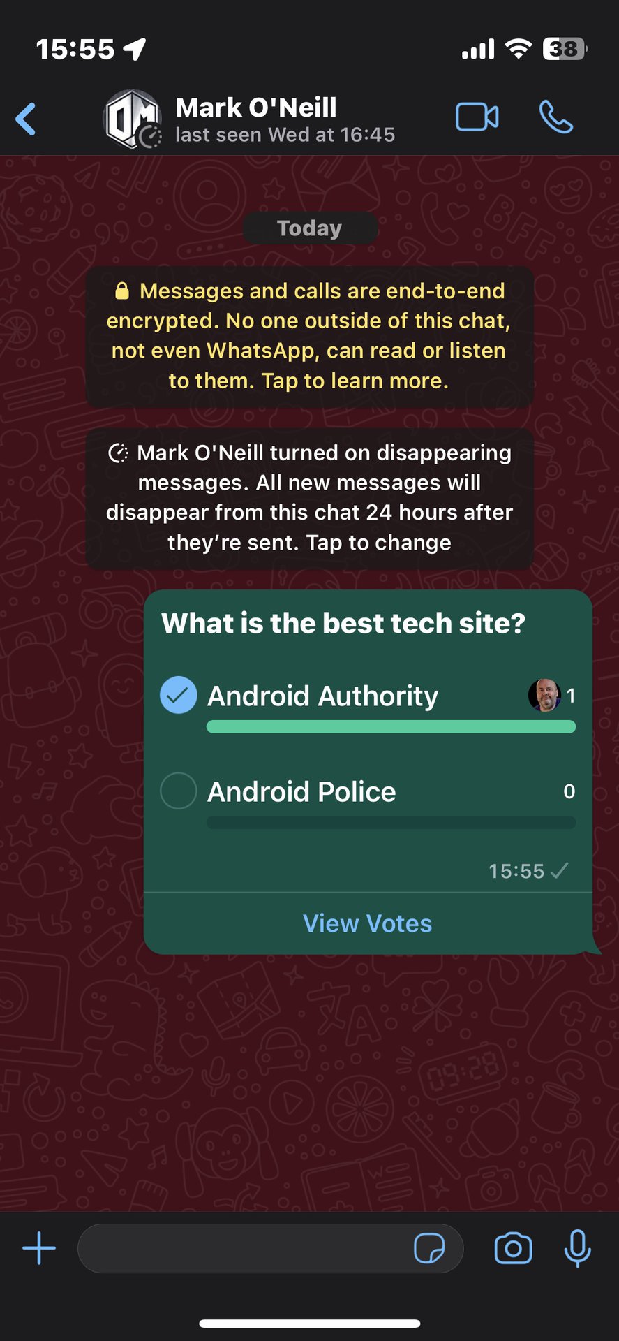 whatsapp vote in poll