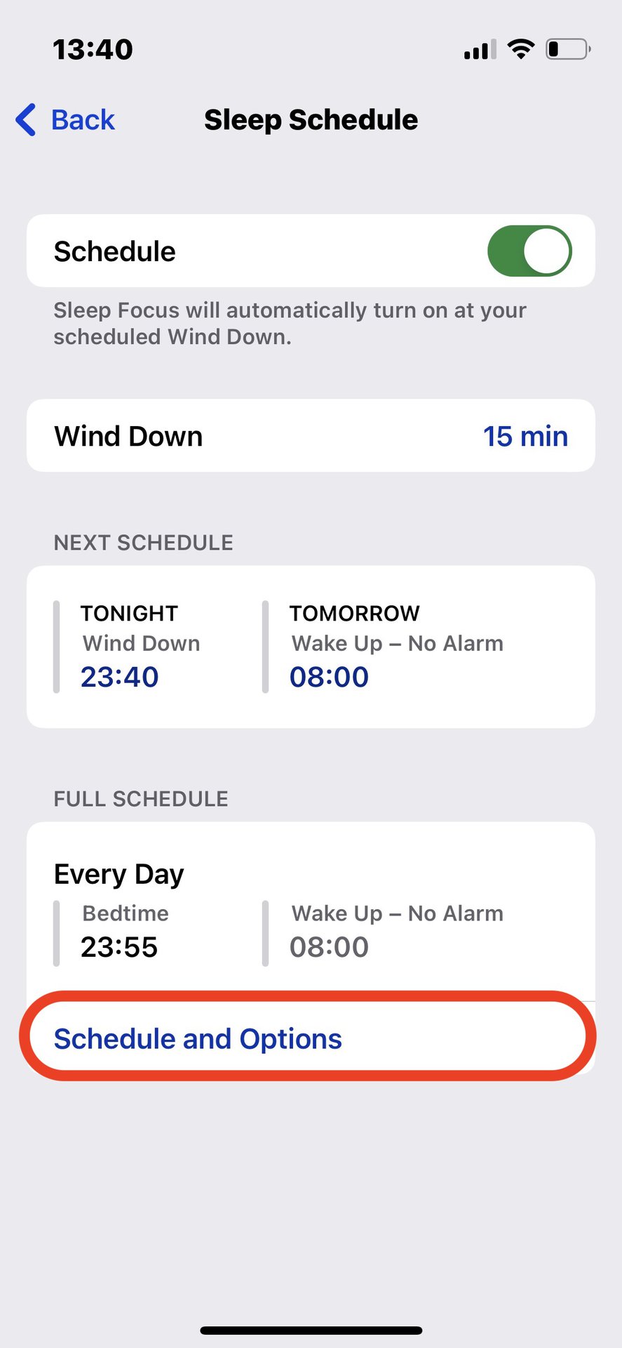 1 iphone sleep schedule