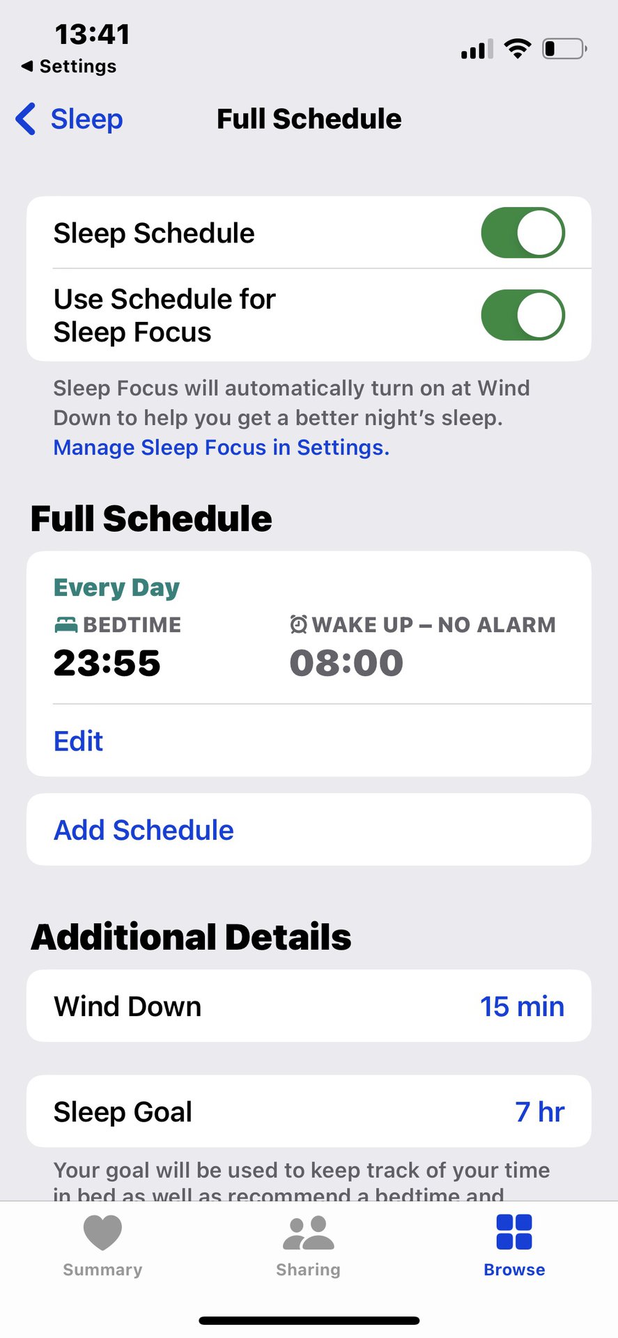 2 iphone sleep schedule