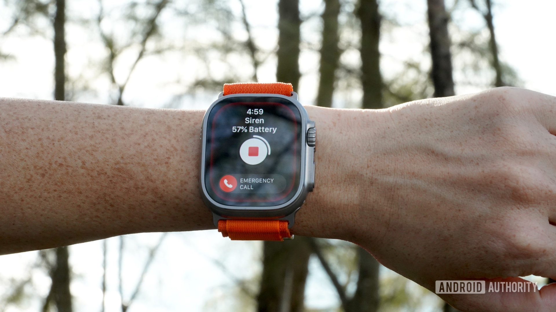 From a user's wrist, the Apple Watch Ultra emits an 86-decibel siren.