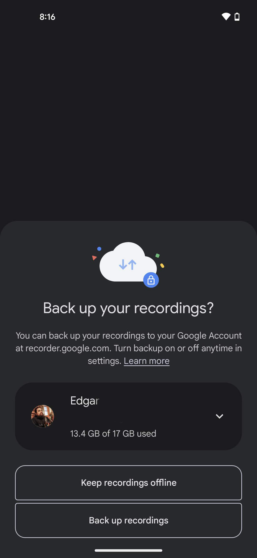Back up Recorder app 5