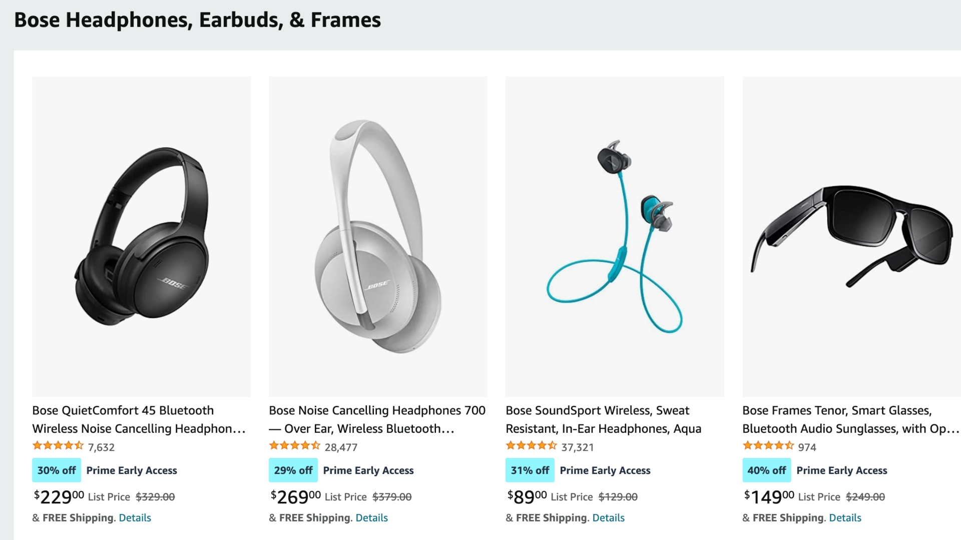 Bose deals Amazon Prime Early Access Sale