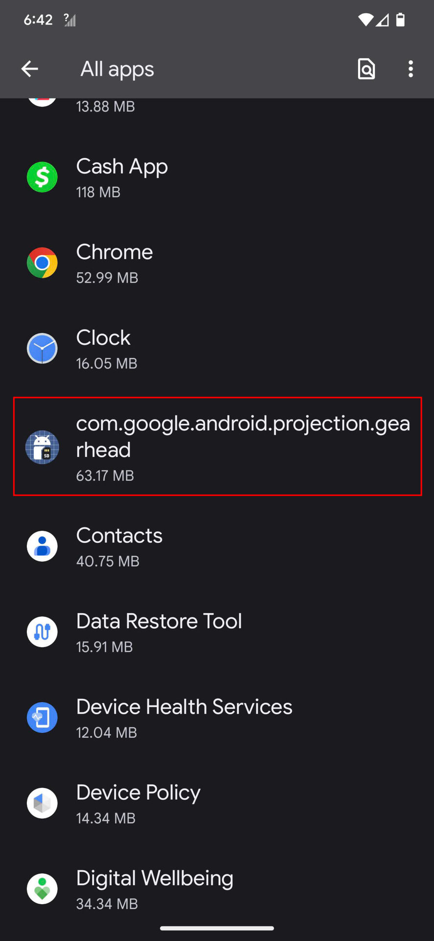 Clear Android Auto Cache and Storage 3