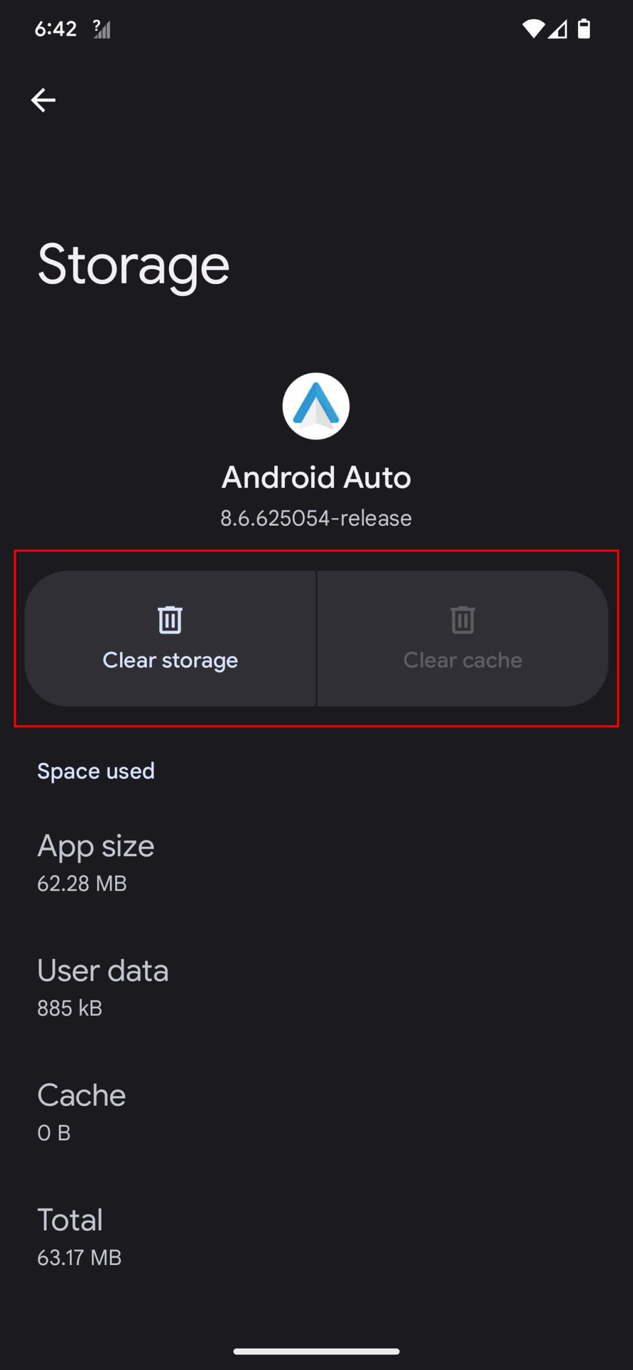 Clear Android Auto Cache and Storage 5