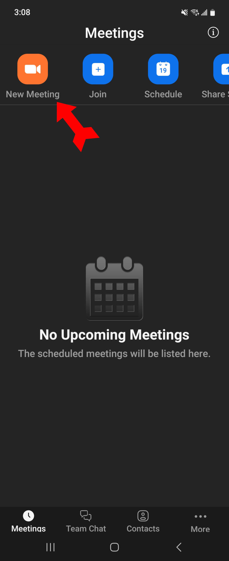 Conference Call Zoom New Meeting Button