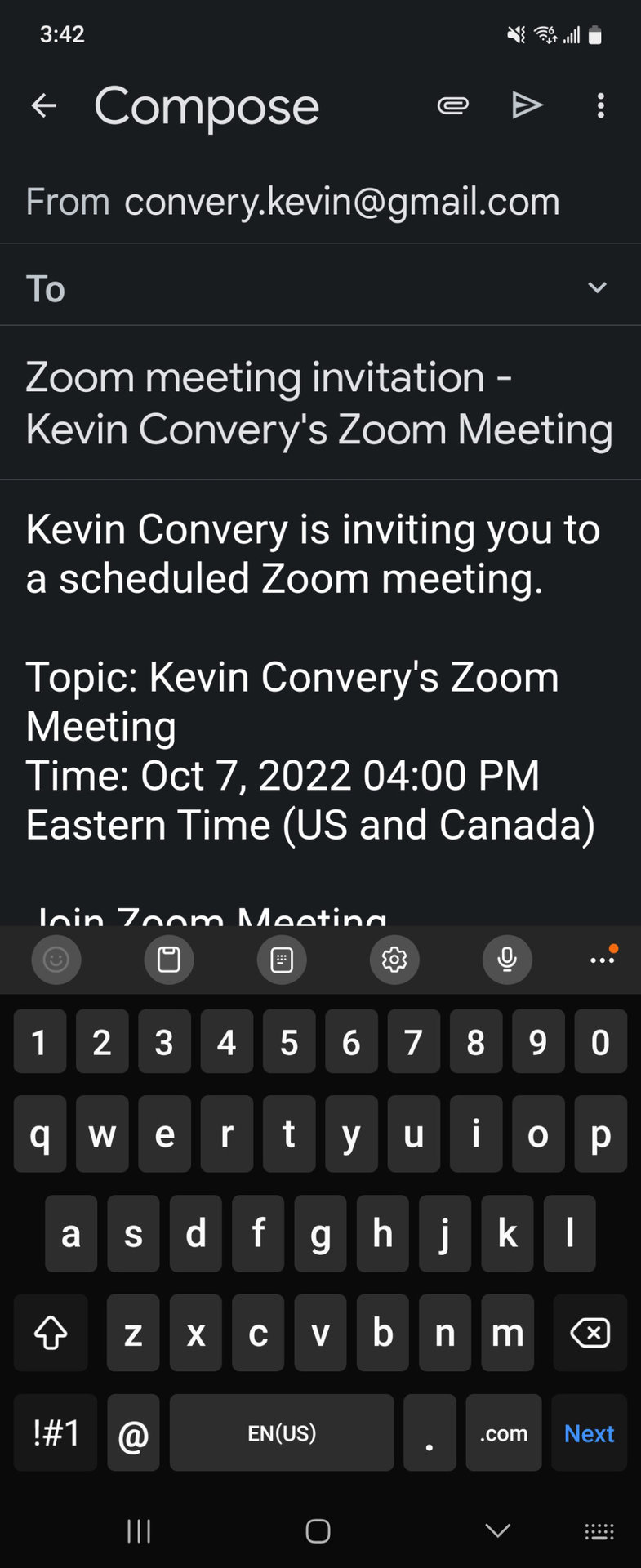 Scheduled Meeting Invite Email 1