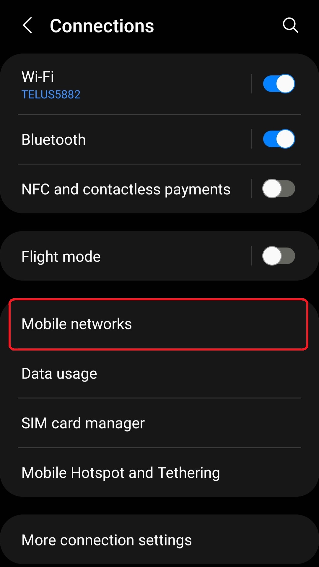 Mobile network connections