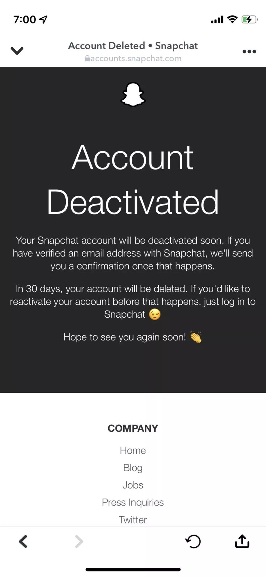 Delete Snapchat Account iOS 5
