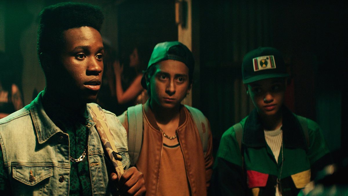 Three youths at night in Dope - best funny movies on Netflix