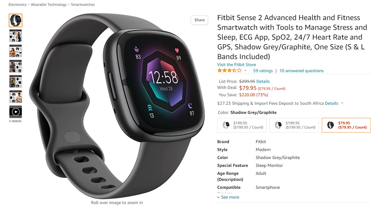 Oferta Amazon Fitbit Sense 2