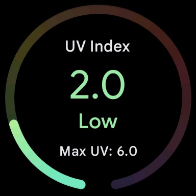Google Pixel Watch UV Index Tile