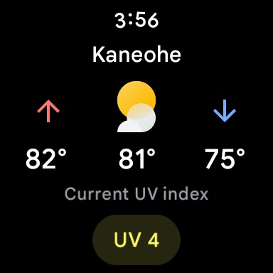 Google Pixel Watch Weather UV