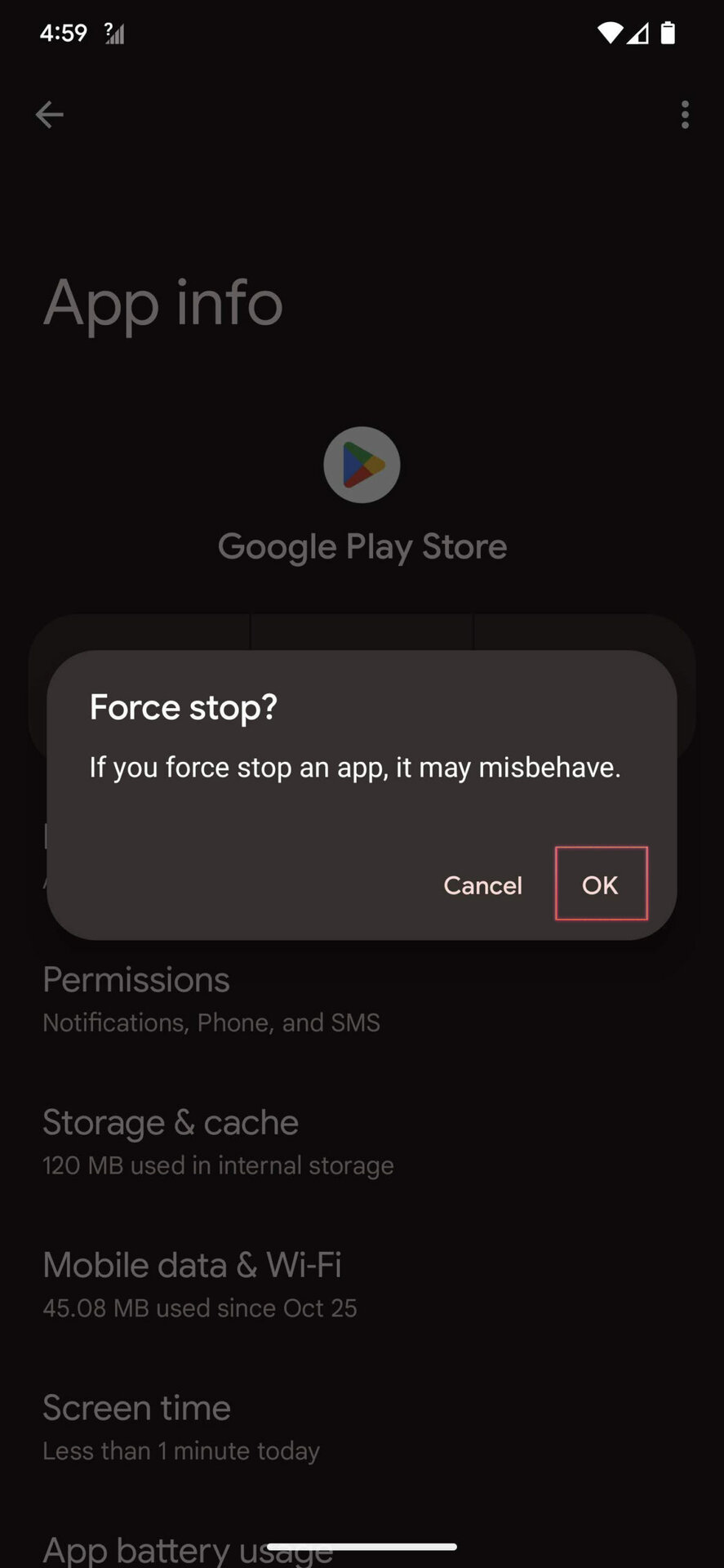 How to Force Stop Google Play Store on Android 13 5