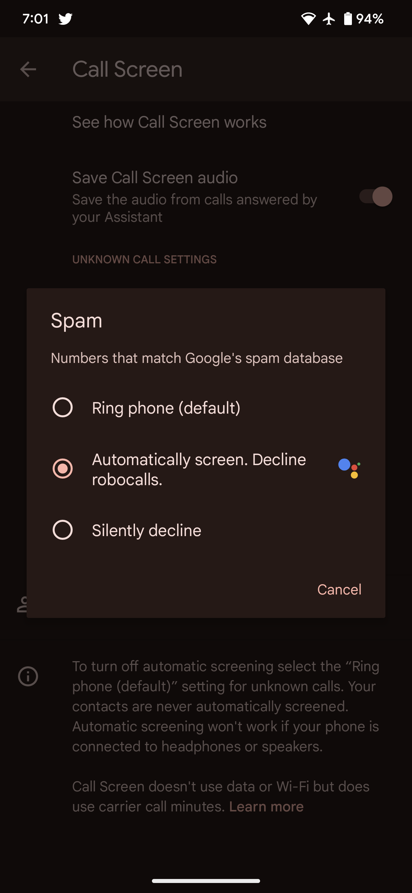 How to automatically screen calls Pixel 7 5