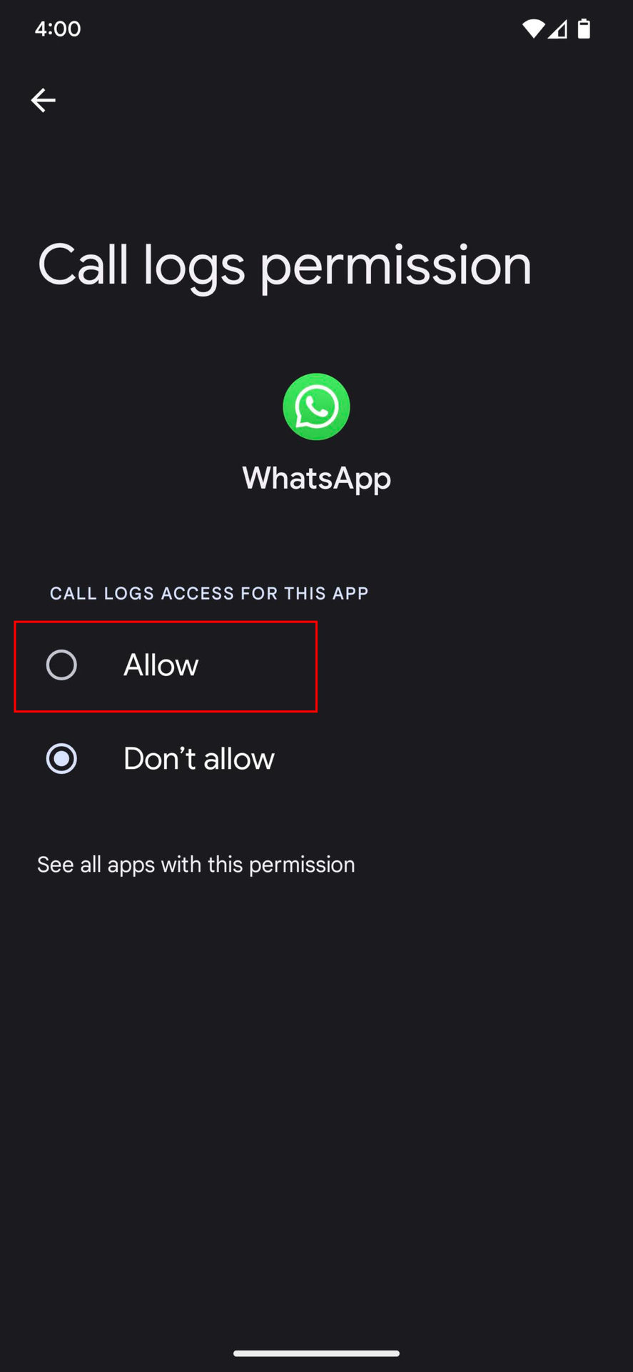 How to change WhatsApp app permissions 5