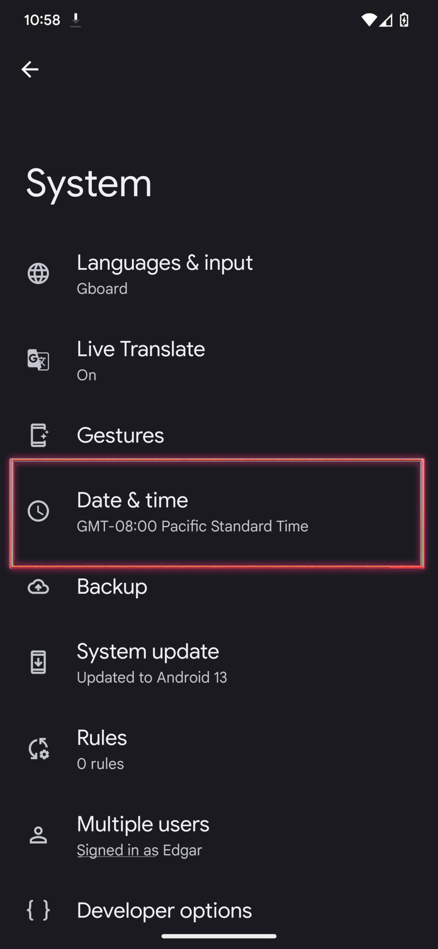 How to change date and time on Android 13 2