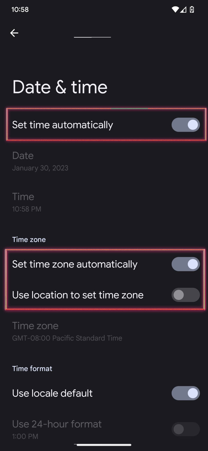 How to change date and time on Android 13 3