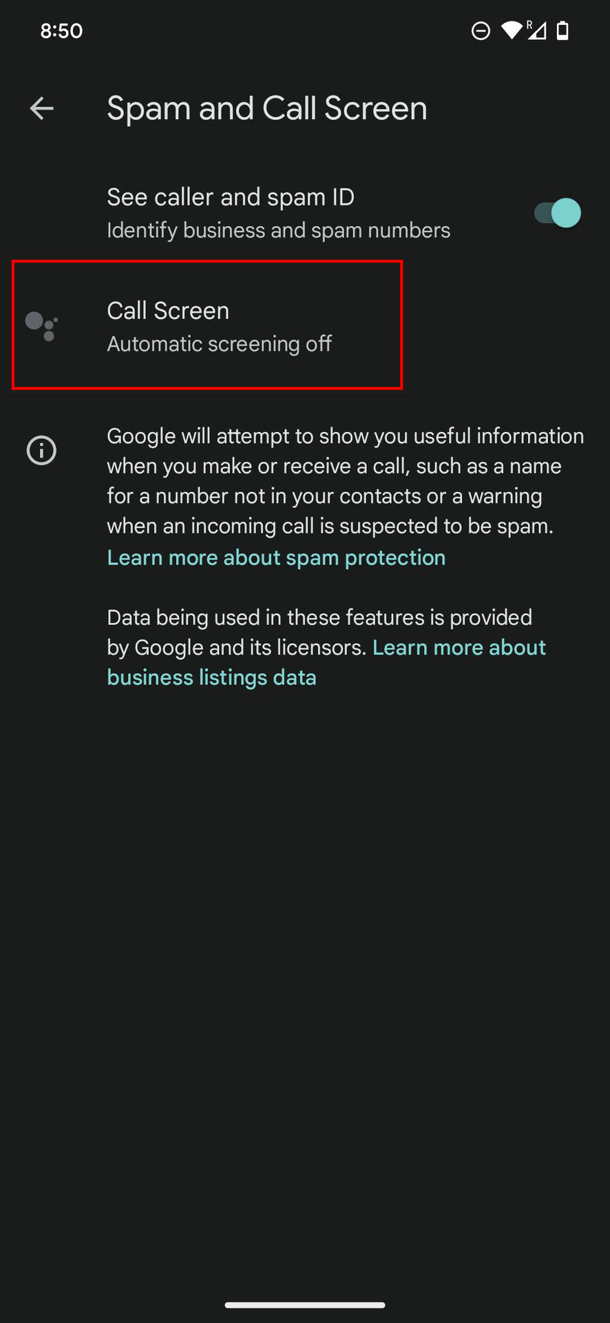 How to change the assistant voice for screened calls 4