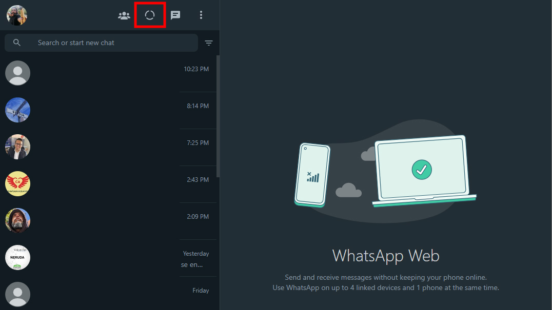 How to check WhatsApp status on WhatsApp Web 1