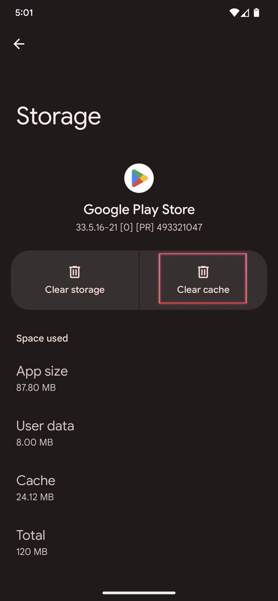 How to clear Google Play Store cache on Android 13 5