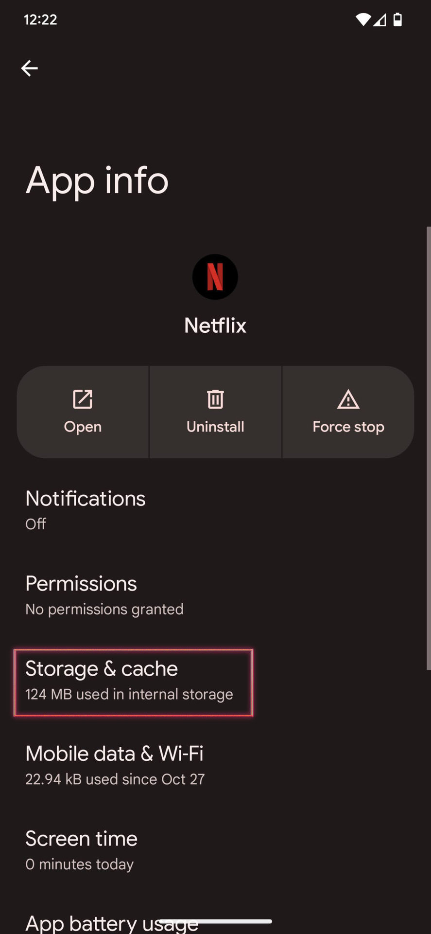 How to clear cache for Netflix on Android 13 4