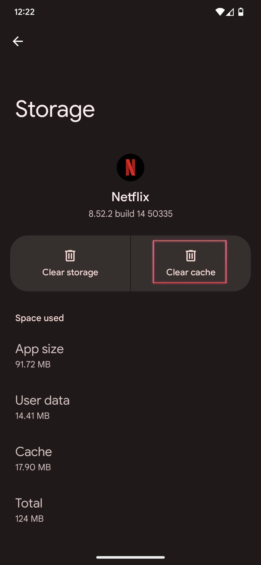 How to clear cache for Netflix on Android 13 5