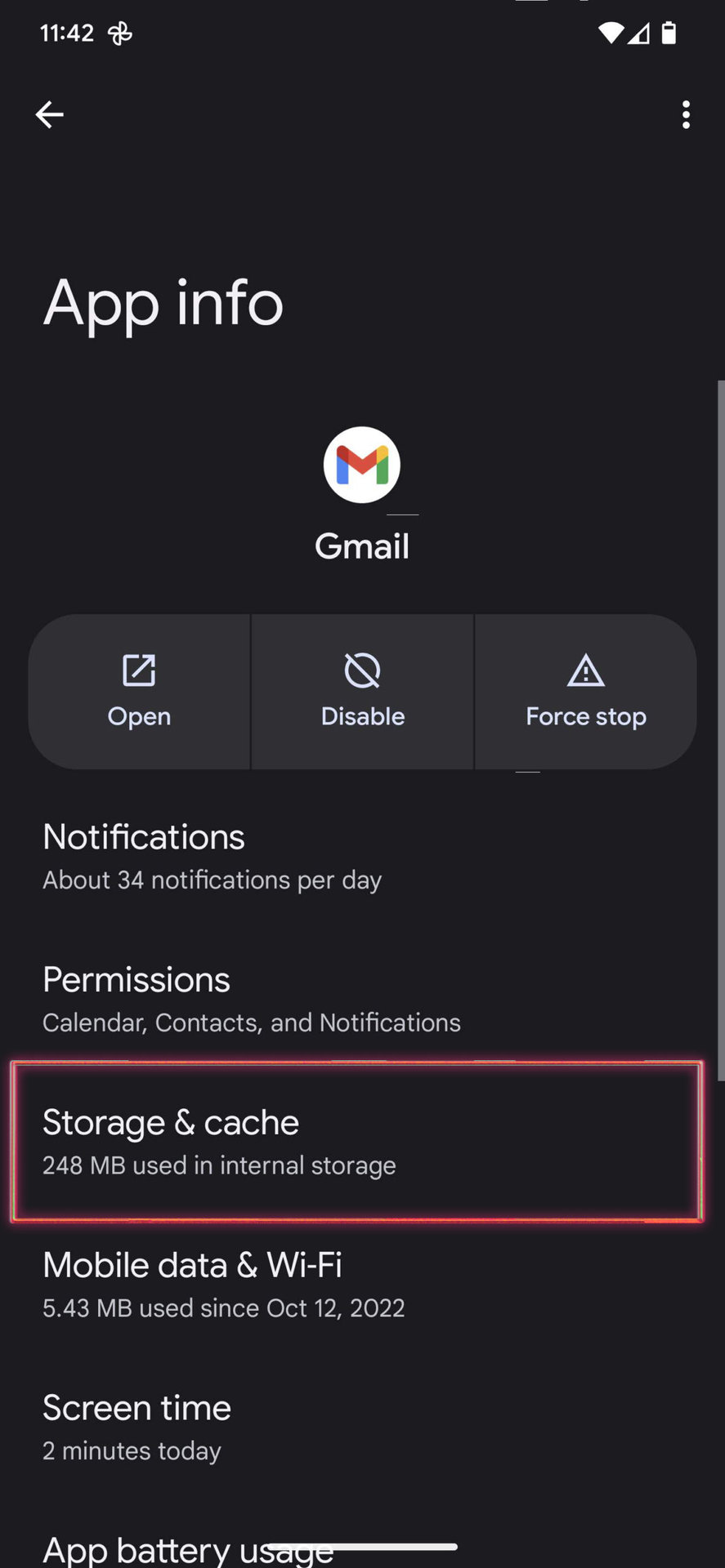 How to clear cache on Android Gmail app 3