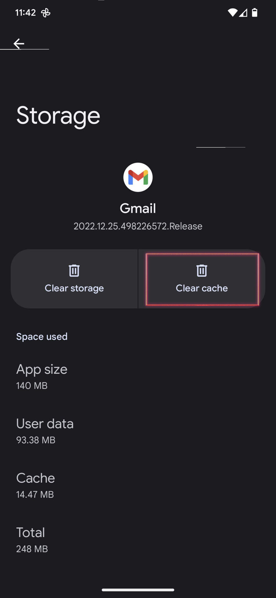 How to clear cache on Android Gmail app 4