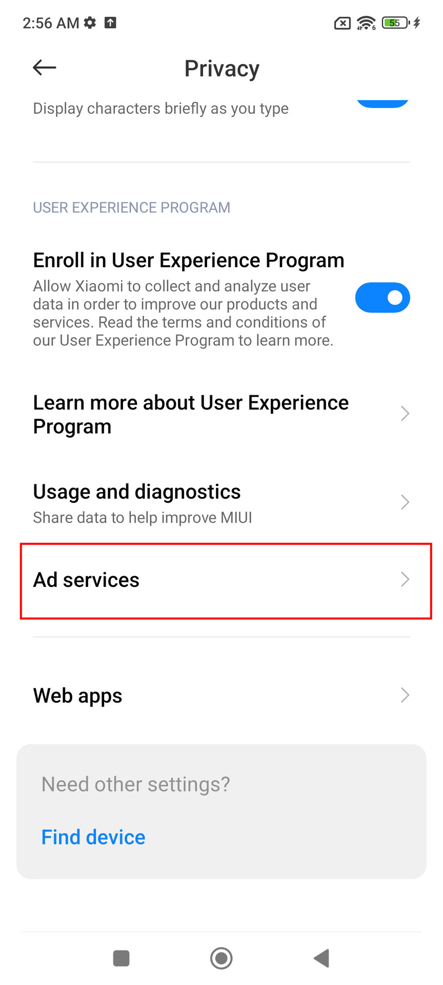 How to disable Xiaomi personal ad recommendations 3