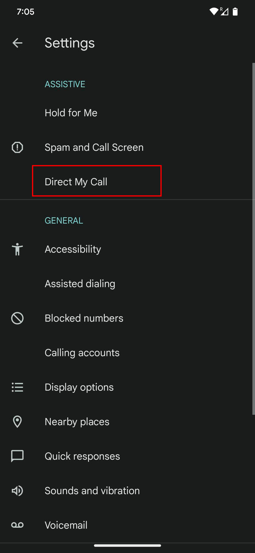 How to enable Direct My Call on Pixel 7 3