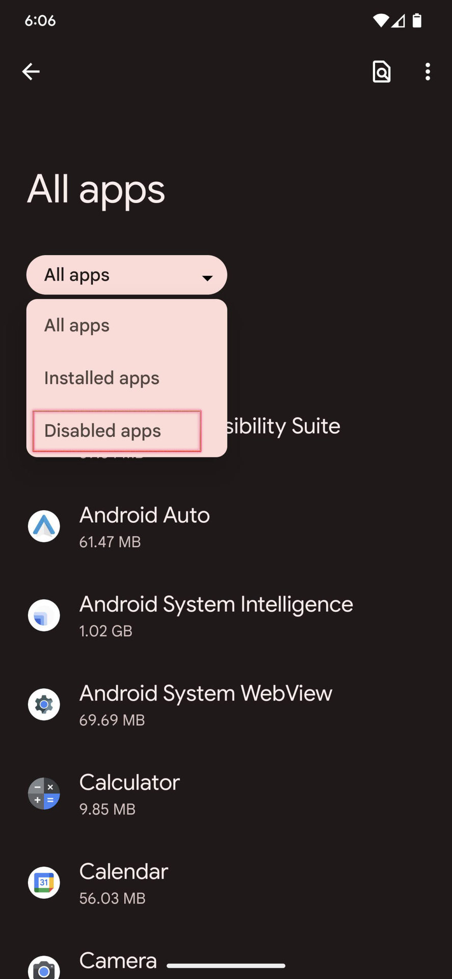 How to find disabled apps on Android 13 3