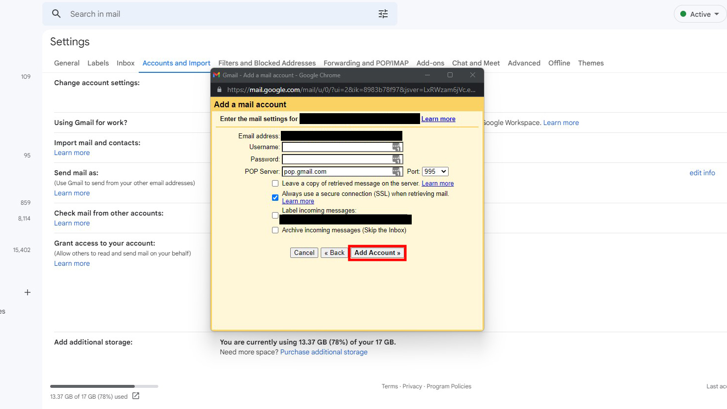 How to import email from a new Gmail account 4